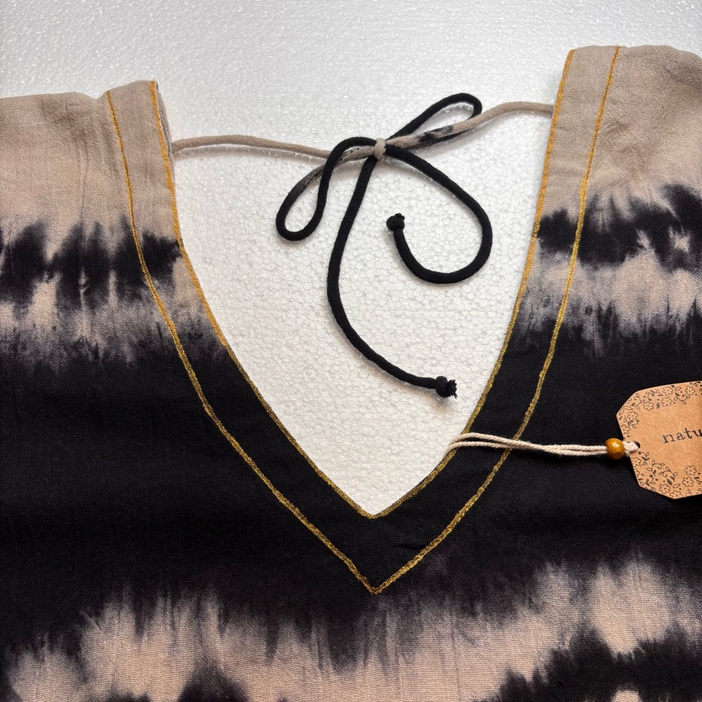 Natural Life Sayulita Kaftan Dress Bohemian Tie Dye Heart Beach Cotton One Size - Picture 7 of 13